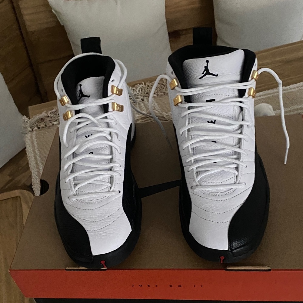 Jordan Men’s Athletic Shoes - White, Black & Gold Accents